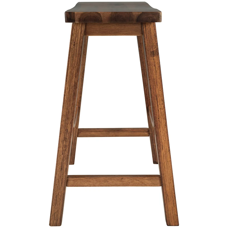 TOPMAX Farmhouse Rustic 2-piece Counter Height Wood Kitchen Dining Stools for Small Places, Walnut  4