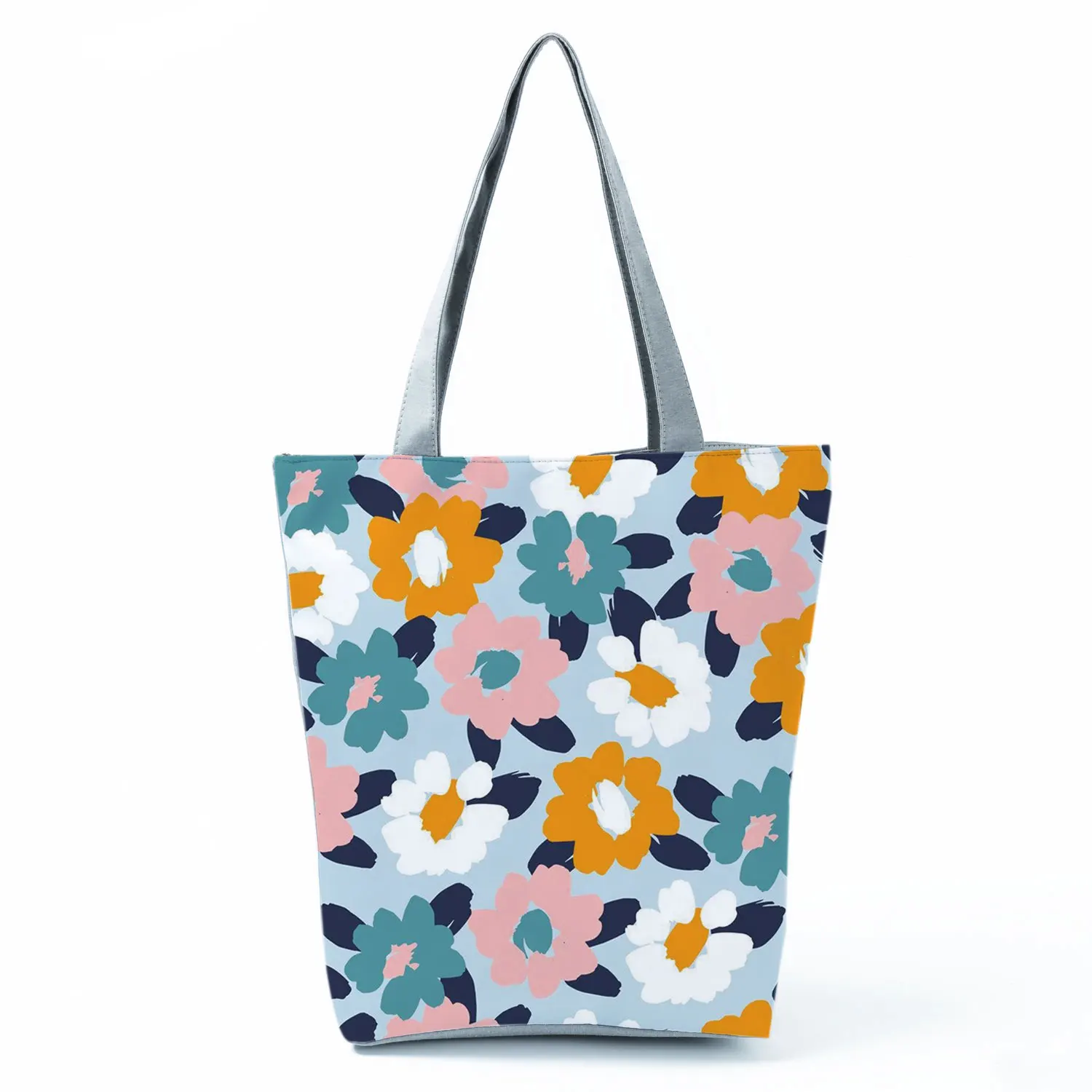 Geometry Flower Tote Bag Women Eco Linen Reusable Shopping Bag Floral Print Handbags For Lady Traveling Beach Hand Shoulder Bags wristlet wallet Totes