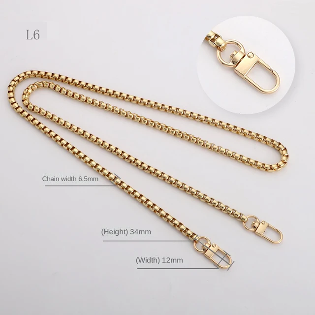 Multicolor Bag Chain Accessories Gold Women's Shoulder Bag Chain Metal Bag Chain Strap Crossbody Bag Parts Belt Chain for bags L06-Light Gold