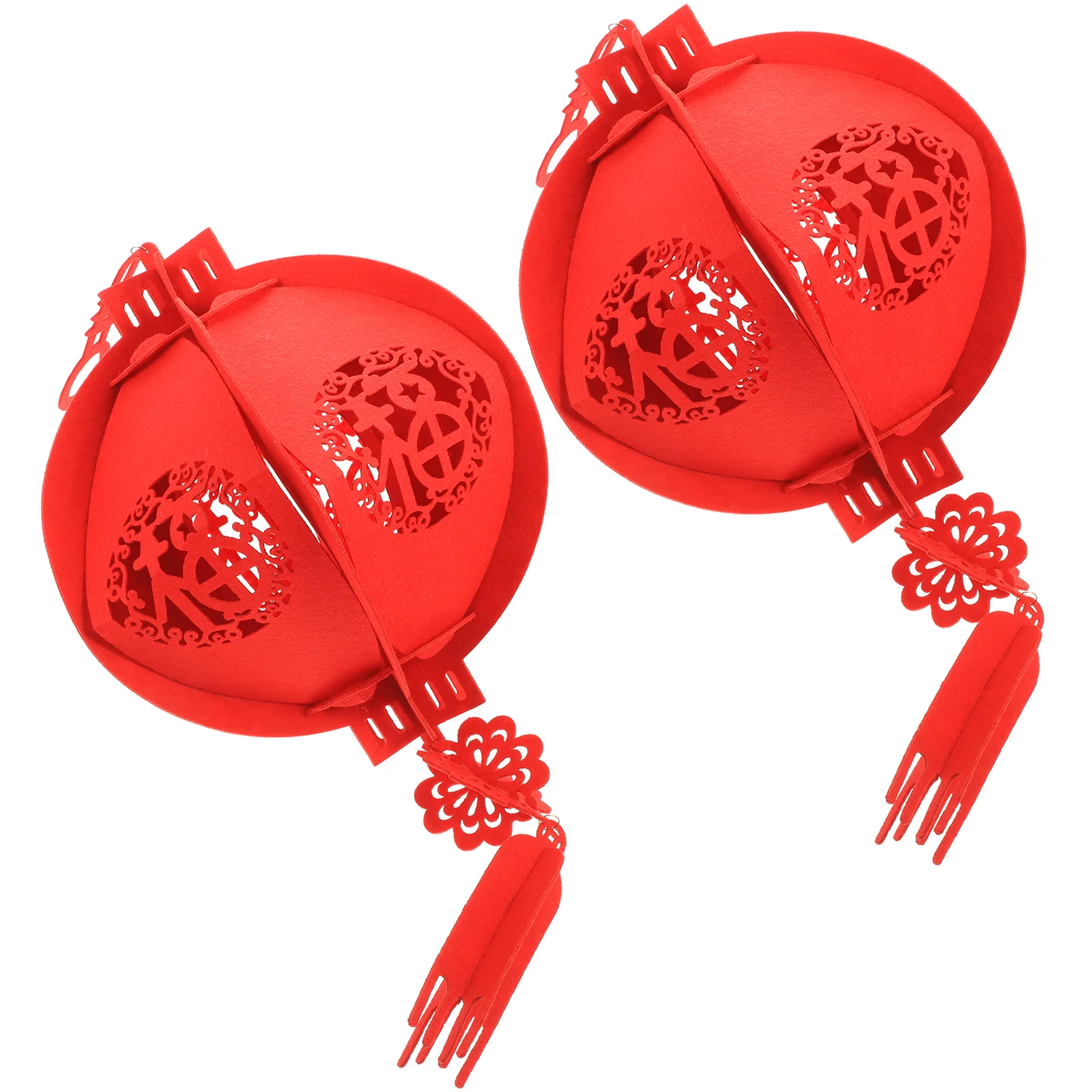 

Chinese Lantern Hand-Made Felt Lantern Pendant Festive Hanging Chinese Lantern Spring Festival Wedding Party Decoration