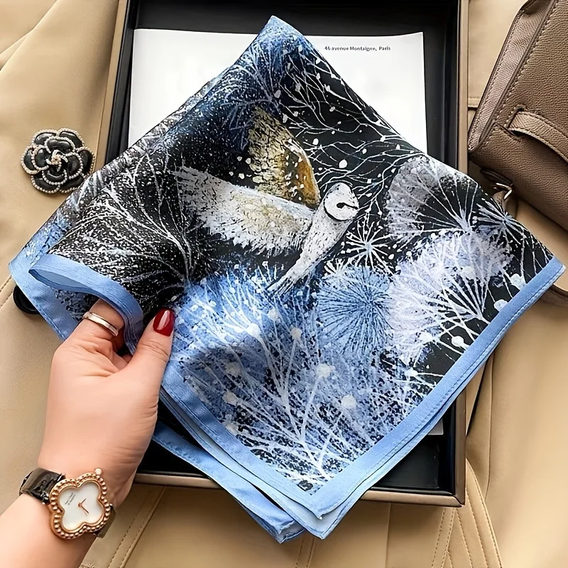 Scarf 100% Silk Bandana Women Square Scarves Wrap Kerchief Mulberry Spring Fashion Luxury High Quality Headband Hijab Shawls 2