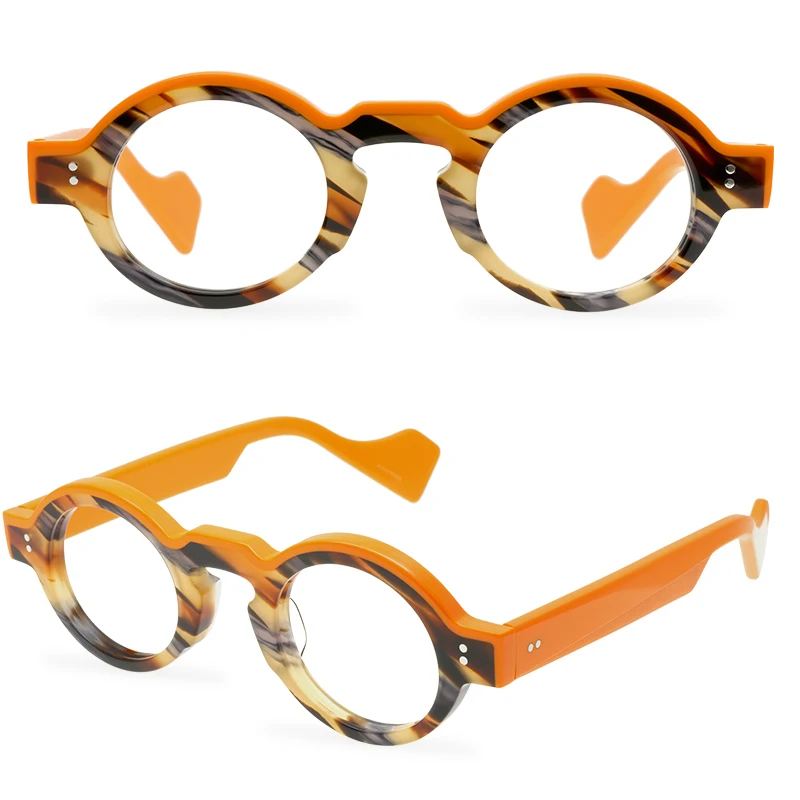 

Acetate Eyewear Color Stitching Round Optical Glass Frame High Quality