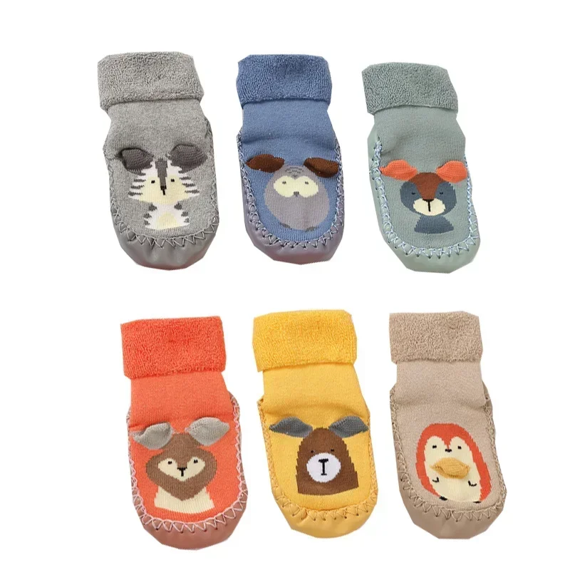 Toddler Socks Rubber Soles Toddlers Kids Socks Baby Warm Terry Thicken Slippers Infants Girl Winter Boys Sock Shoes