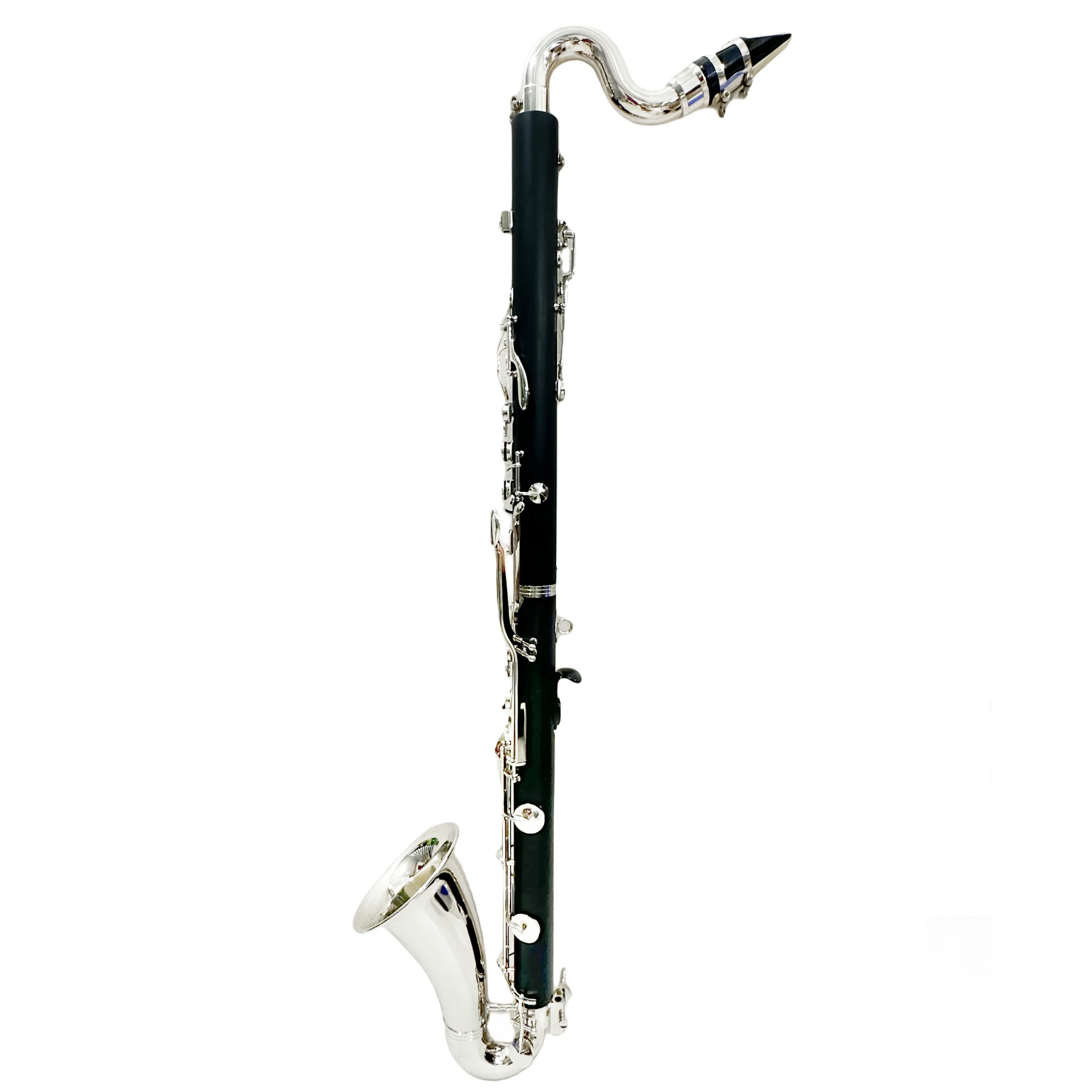 New Silver Plated Keys Bass Clarinet LOW EBb Tuning Black Tube Clarinet ABS