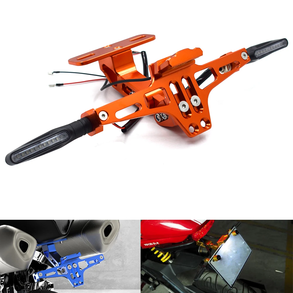 

Motorcycle license plate bracket CNC aluminum alloy with LED For Kawasaki Z800 Z900 Z1000 Ninja 250 300 400 500R 650 650R 1000