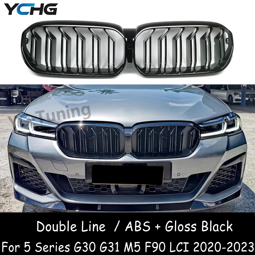 G30 M5 Lci Abs Griglia Paraurti Anteriore Doppia Linea Per Bmw Serie 5 G30 G31 M5 F90 520I 530I 540I M550I M550D 525D 2020-2023