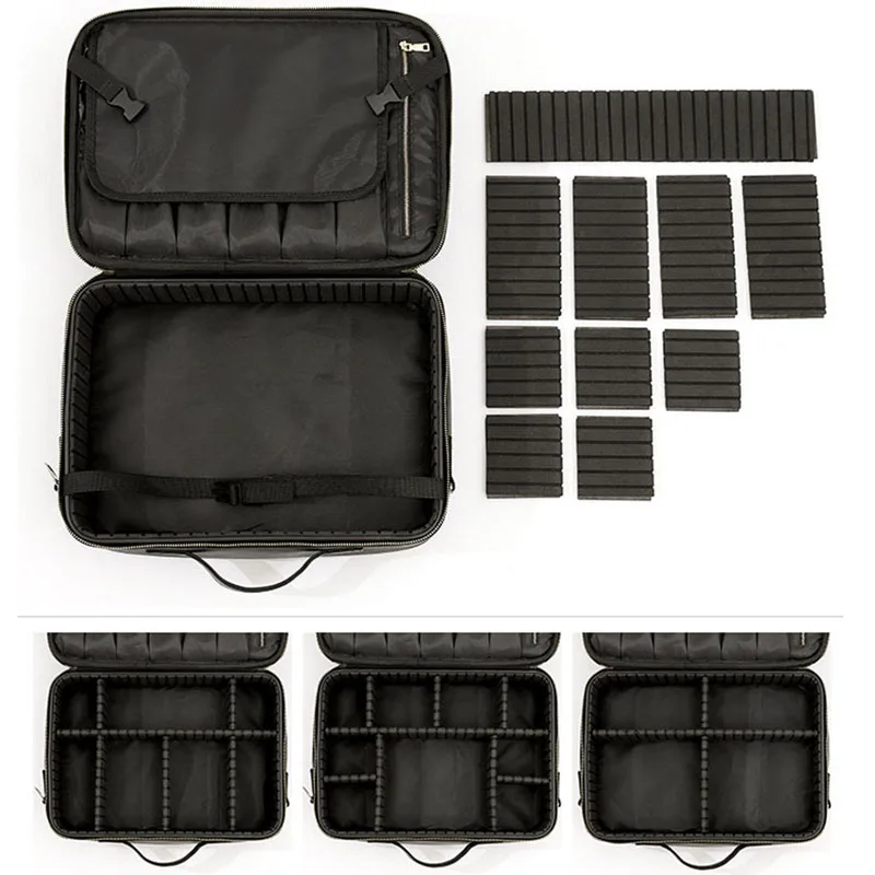 Professional Cosmetic Bag for Women Leather Travel Makeup Case Female Large Capacity Beauty Tool Makeup Brush Artist Make Up Box 5