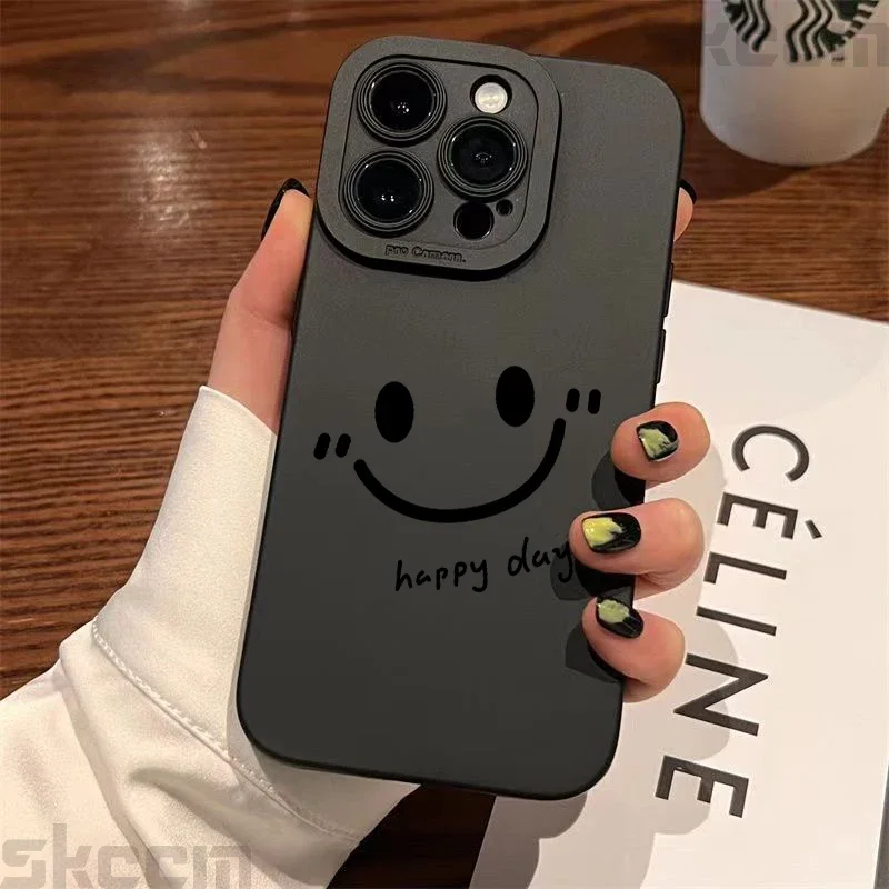 Cheerful Smiley Silicone Phone Case Cover