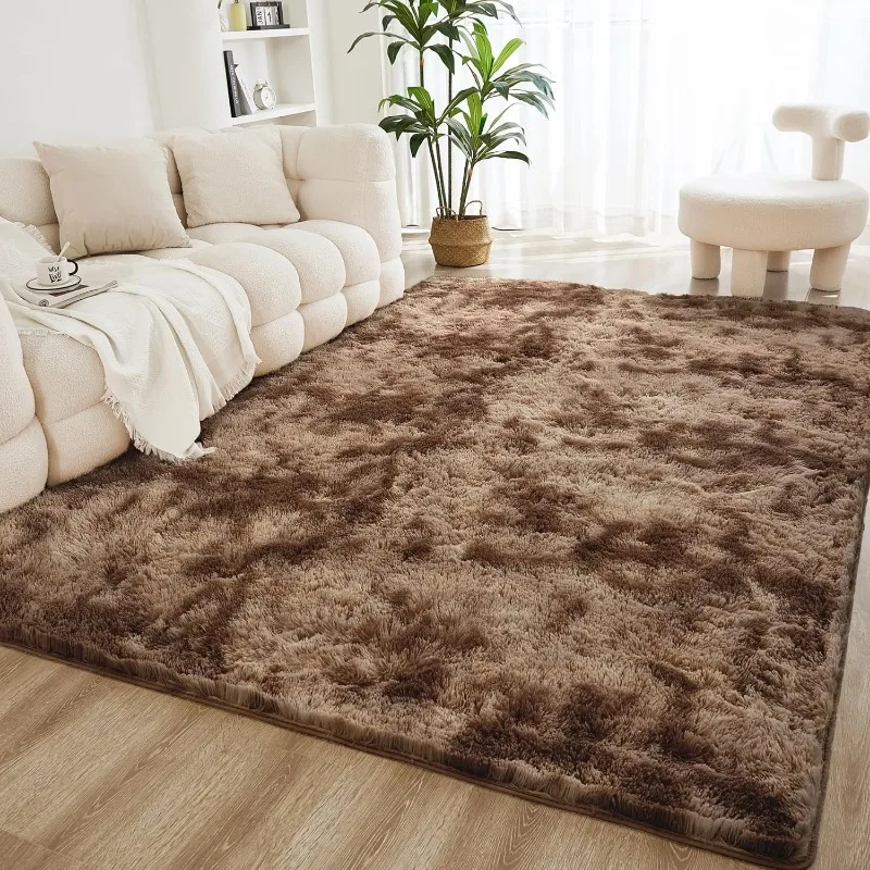 Fuzzy Area Rug for Living Room Bedroom, White Shag Furry Rug for Nursery Kids Girls Boys, Ultra Soft Plush