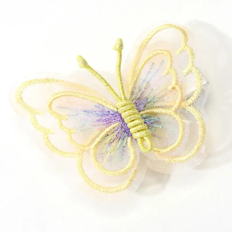 2Pcs Butterfly Hair Clip For Girl Embroidery Barrettes Fairy Hairpin Kids Hair Decor Hairpins Headwear Lovely Hair Accessories images - 6