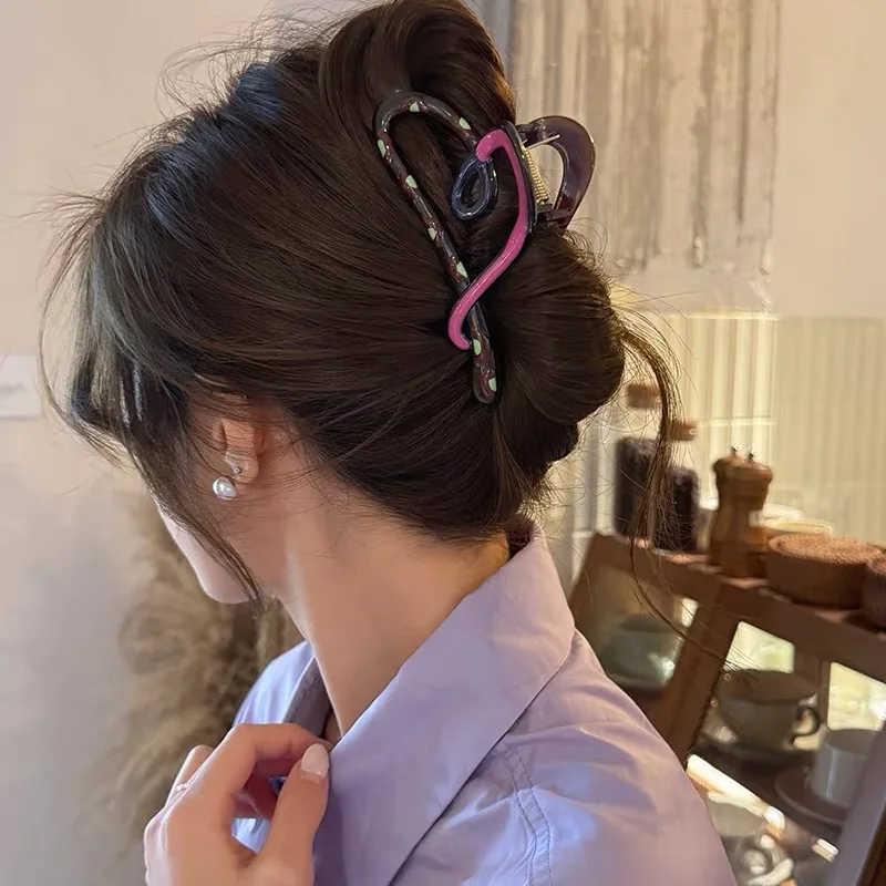 French Simple Hair Claw Women Large Hair Crabs Clip Female High-End Shark Clip New Back Head Hair Claws Hairpin Accessories