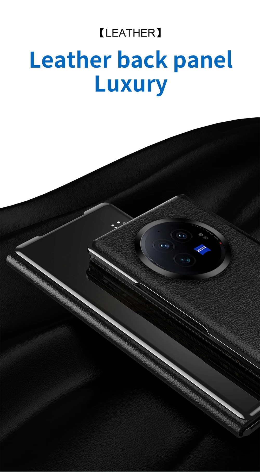 Étui à rabat smart mirror de luxe pour vivo x fold3 avec support_voghion.com