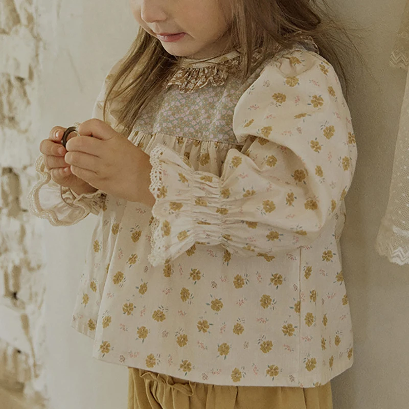 

Spring Autumn Baby Toddler School Girls T Shirt Tops Kids T Shirts Embroidered Long Sleeve Girls White Blouse Baby Tees