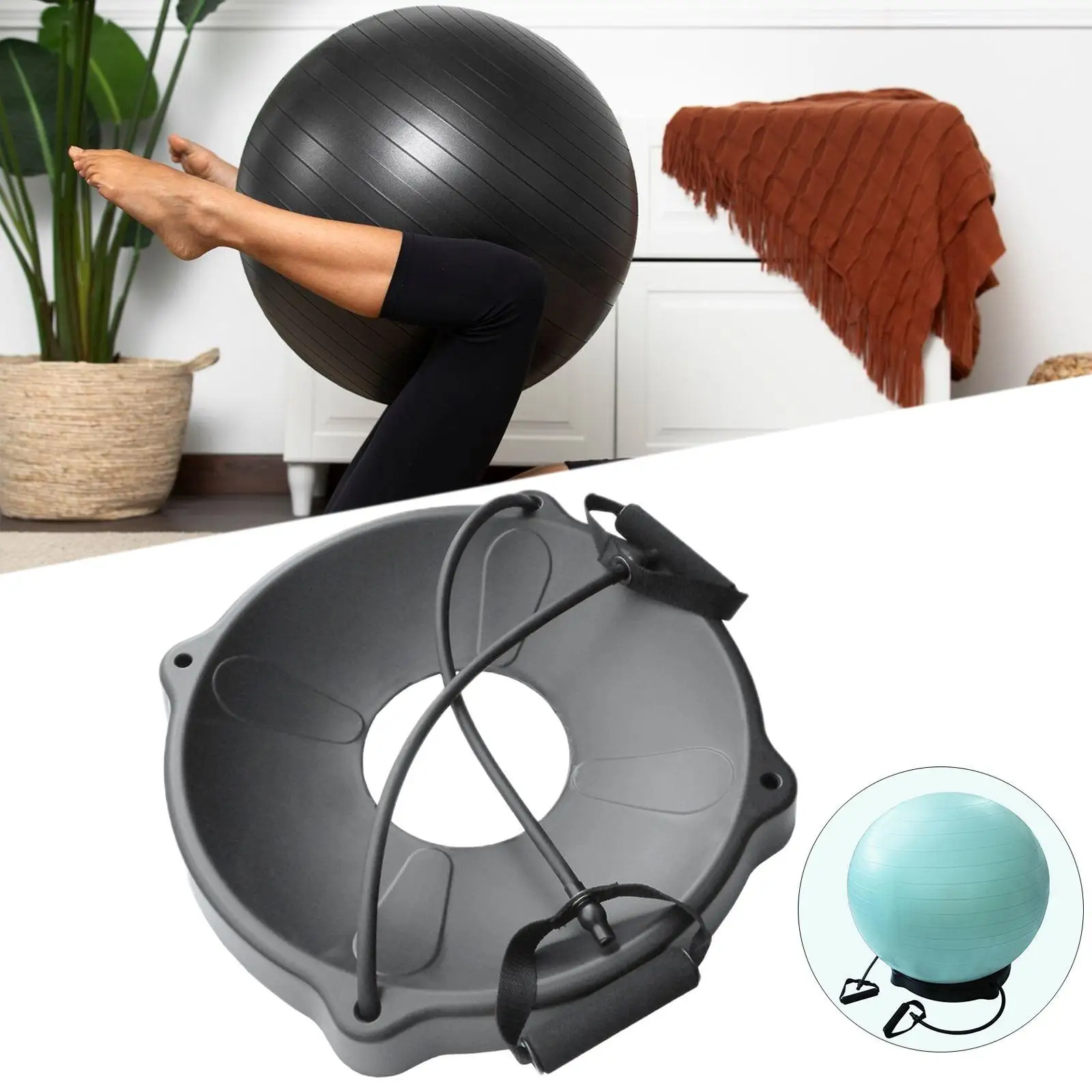 Yoga Ball Chair Stand Base Exercise Ball Base Strength Training Women Yoga Ball Support Yoga Ball Holder for Fitness Home Gym