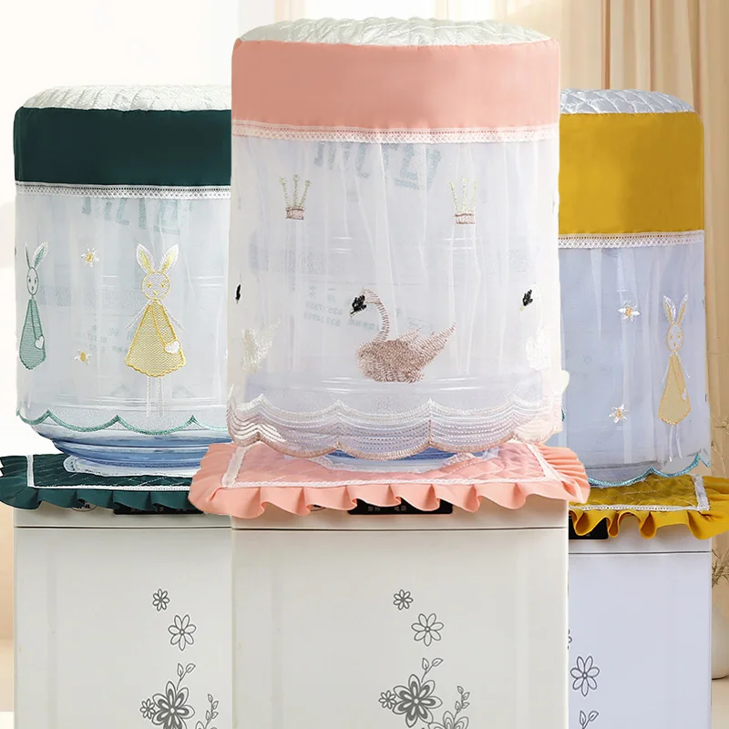 Water Dispenser Dust Cover Nordic Minimalist Modern Lace Embroidery Drinking Fountain Cover Household Living Room Decoration