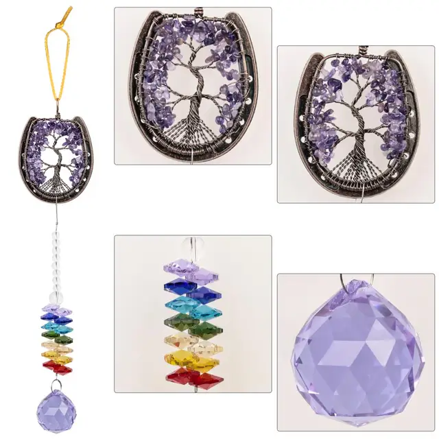 Horseshoe 7 Chakra Life Tree Hanging Ornament