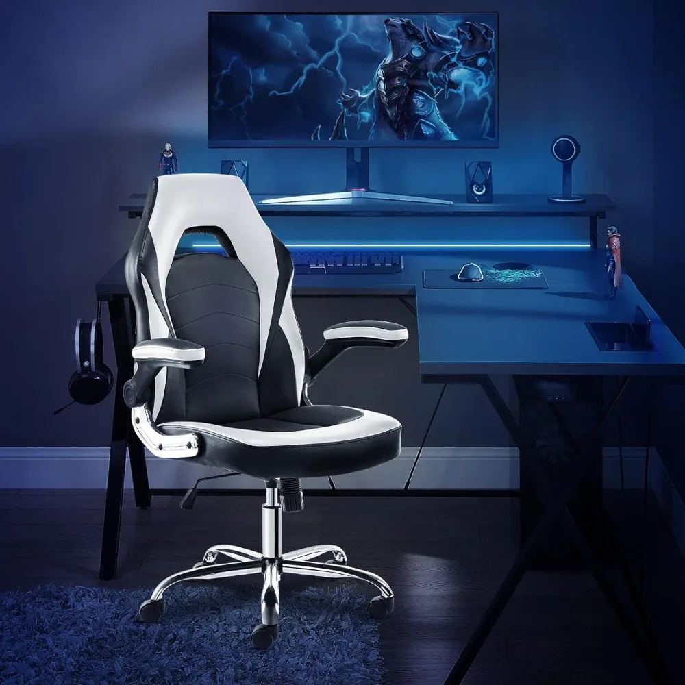 

Gaming Computer Office Ergonomic Desk Chair Armrests Neck Pillow and Built-in Lumbar Adjustment Chair on Wheels Comfortable