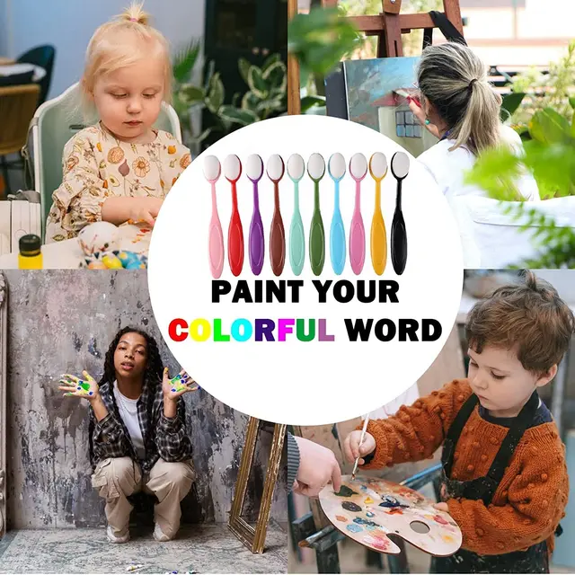 1Db Színes Festmény Kefe Kézműves Tinta Keverési Festékek Turmixgép Puha Sörte Művész Smink Bélyegző Sablon - Image 2