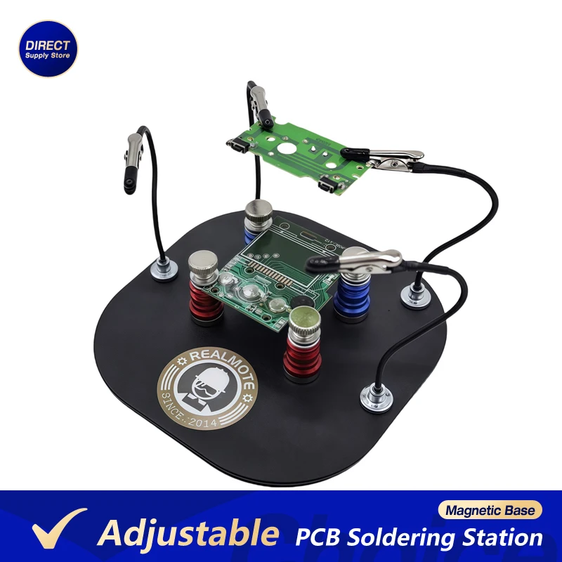 Universal PCB Holder Soldering Platform with Magnetic Pins Groove Fixtures Bendable Clips for Circuit Board Electronic Repair