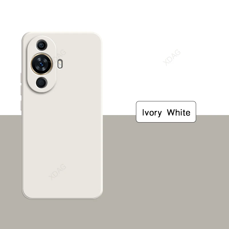 Premium Liquid Silicone Shockproof Phone Case Cover with Soft Flocking Interior - Solid Color