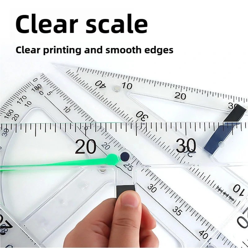 Large Math Geometry Rulers Plastic Geometry Tool for Blackboard White Board Teachers Class Math Set 40cm