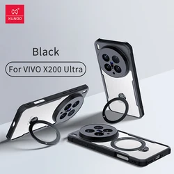 Xundd Airbag Shockproof Transparent Phone Case with Camera Protection and Back Stripe Design for Vivo X200 Ultra (Magnetic Holder Case)
