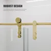 56-60 inch W x 76 inch H glass shower door, frameless shower door with handle and waterproof sealing strip, gold color 3