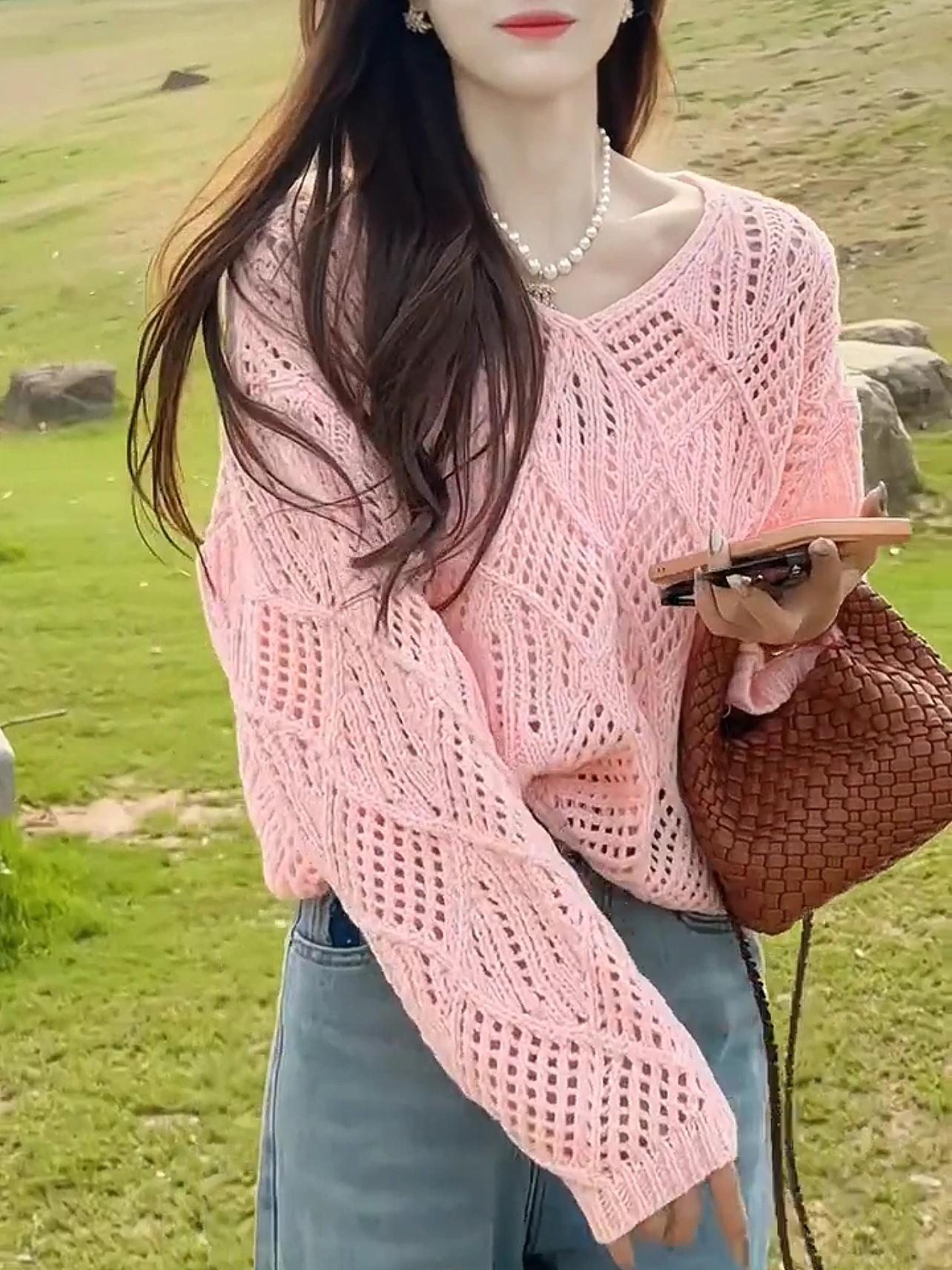 Crochet Zomer Trui Women Knit Hollow Out Crochet Sweater Long