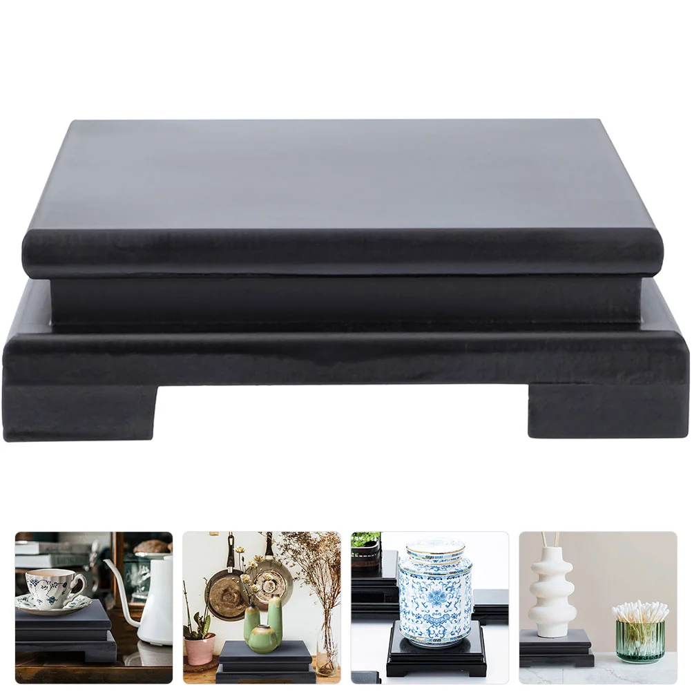 

Square Base Display Shelves Wooden Potted Plant Stand Risers for Decor Solid Crafts Home Decoration Vase