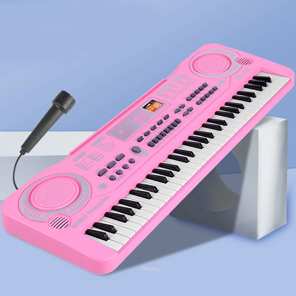 Kids Electronic Piano Keyboard 61 Keys Organ with Microphone / 24 Keys Education Toys Musical Instrument Gift for Child Beginner 4