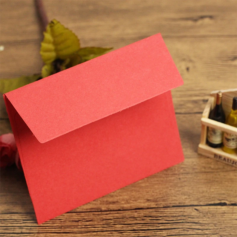 100Pcs Mini Paper Envelopes 10x10cm Mini Gift Greeting Card Business Card Envelope Western Envelopes for Wedding Invitation