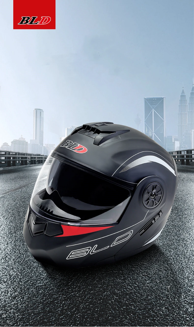 Personal isierte Doppel linsen Klapp helme Motocross Racing modulare Cascos Para Moto Männer Frauen Mode Voll gesicht Motorrad Helm – Detail 2
