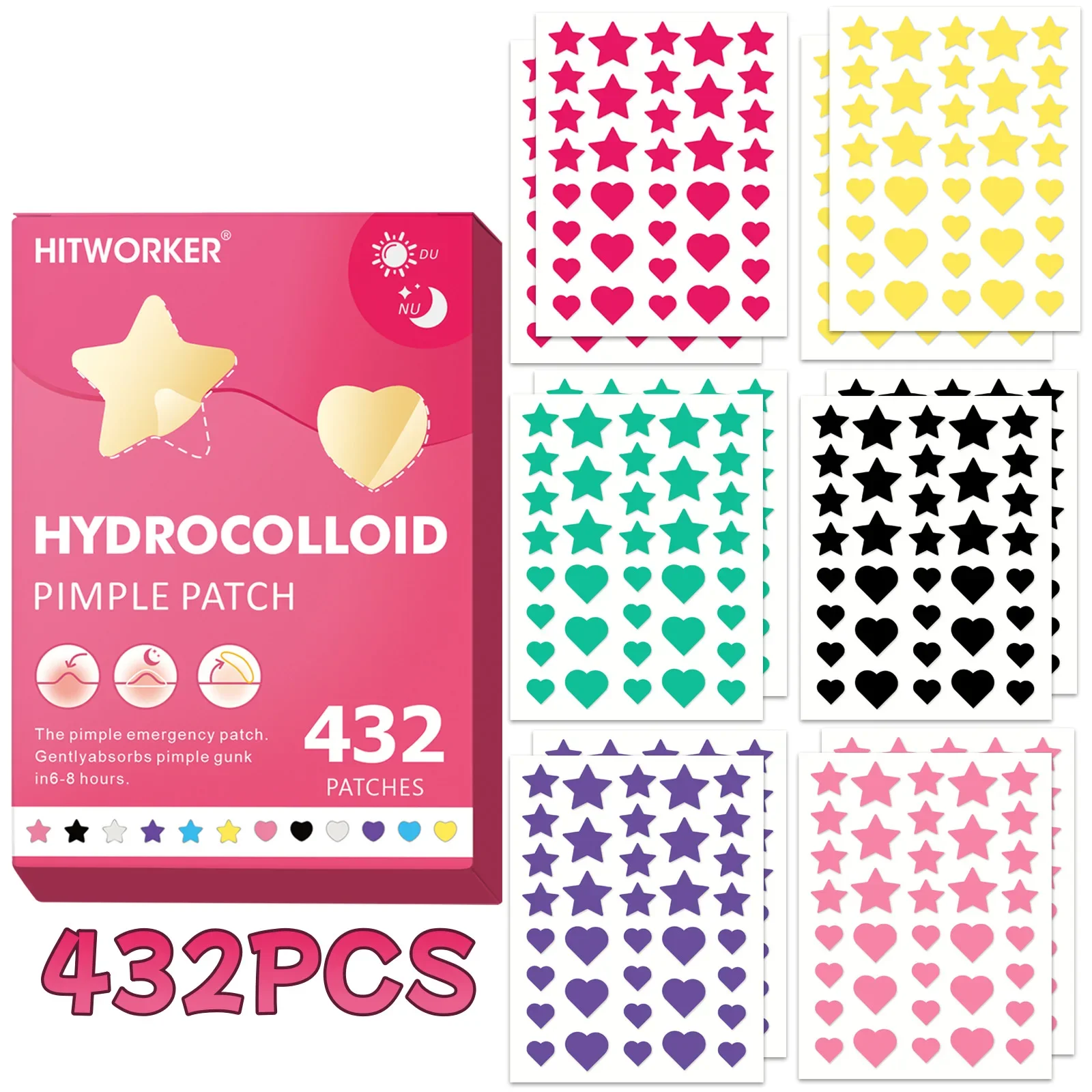 432 pieces/box of acne patches - non-alcoholic, used to absorb acne secretions, mild and non irritating, essential for acne care