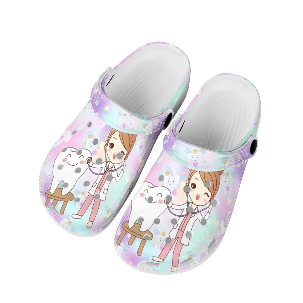 Cute Dentist Fairy Print Comfortable Sandals Women Lightweight Fashion Outdoor Slippers New Popular Summer Non-slip Garden Shoes