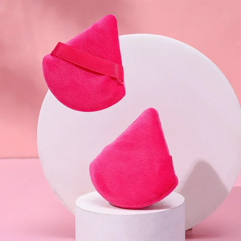 2/6pcs Triangle Powder Puff Mini Face Makeup Sponge Cosmetics Soft Cotton Face Powder Puff Washable Velvet Makeup Puff Tools