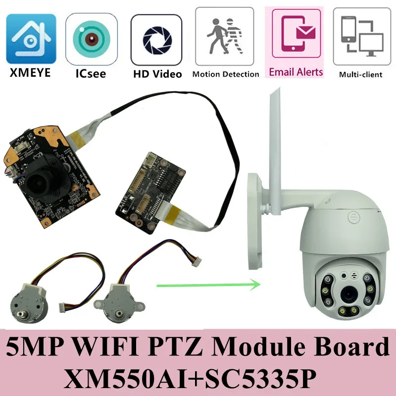 Wifi ptz ip 5mp 2592 1944 xm550ai sc5335p icsee