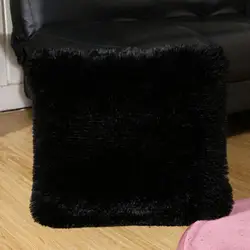 Cushion Fluffy Soft Cover Pillow Case Warm Throw Home Bed Sofa Car Decoration Faux Fur Plush Cushion Cover Sofa Decor 43*43 cm