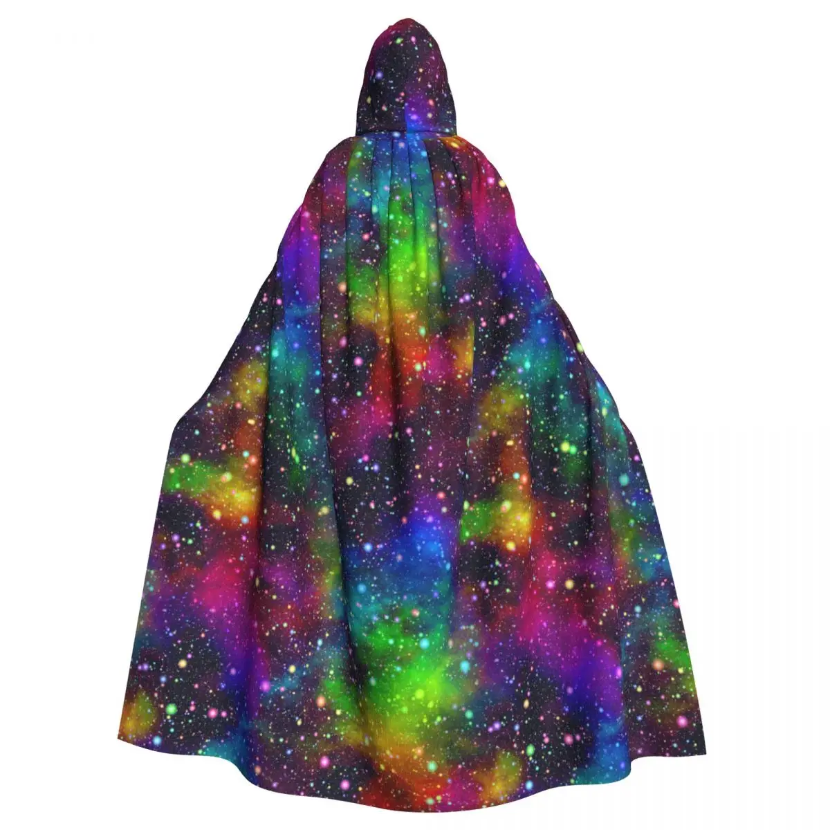 

Cosplay Medieval Costumes Nebula Night Starry Sky In Rainbow Colors Hooded Cloak Capes Long Robes Jackets Coat Carnival