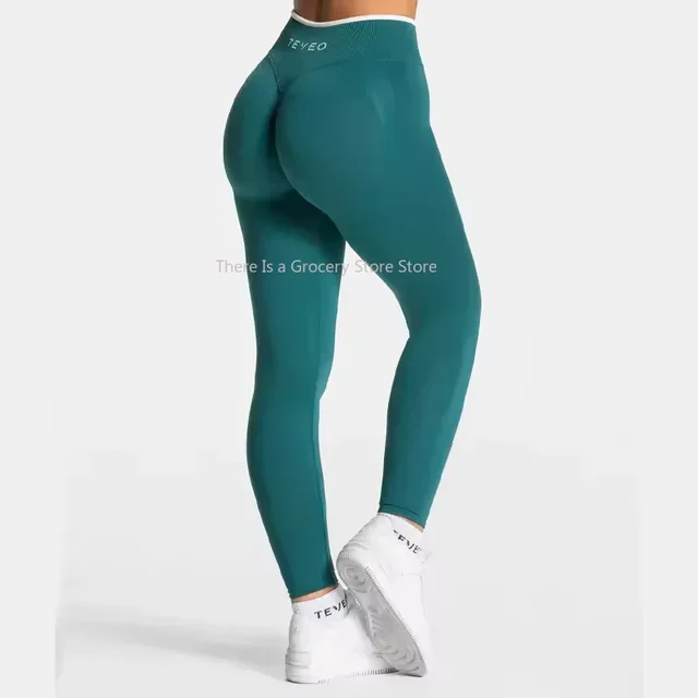 82761-7b2eaa.jpg TEVEO taille haute sans couture Scrunch Leggings pour femmes pantalons de Yoga hanche levage course exercice gymnase Ignite Sculpt série