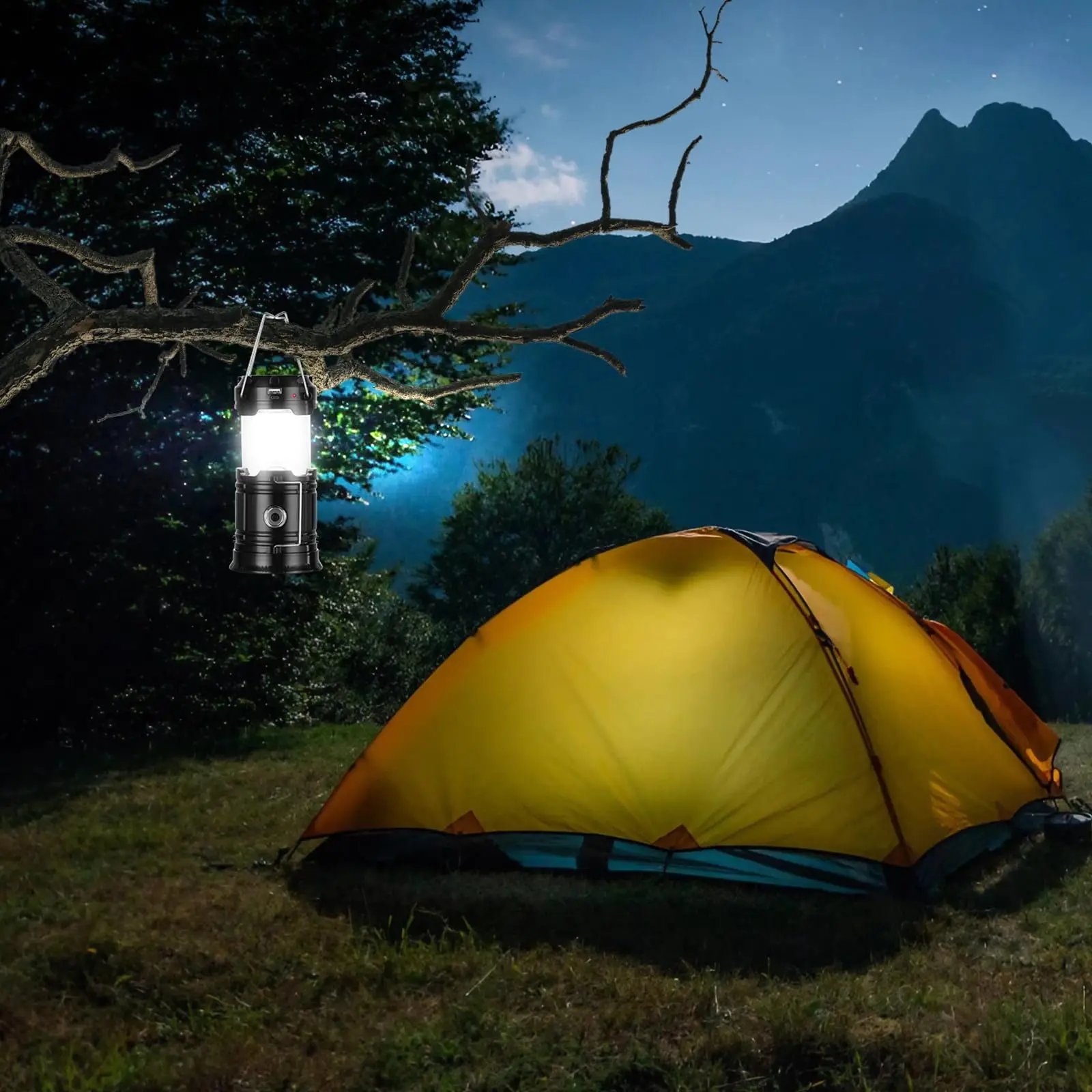 1/4pc Solar Camping Lantern USB Rechargeable Lamp Power Bank Portable Waterproof Solar Lights for Indoor Outdoor Emergency Light Camping Lantern