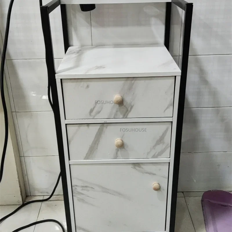 Modern Metal Salon Trolleys Commercial Furniture Beauty Salon Auxiliary Carts Hair Dedicated Cut Hairs Utility Vehicle