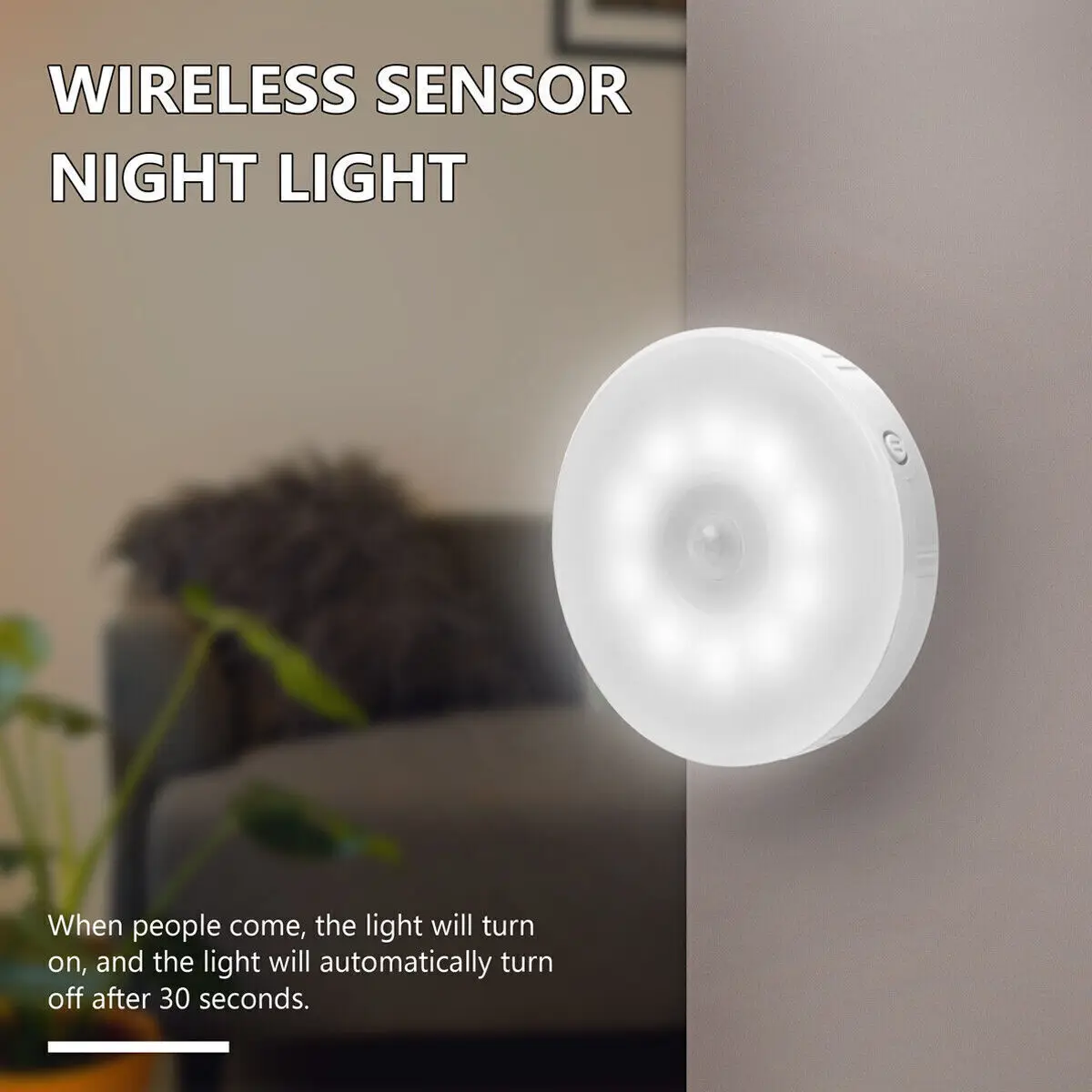 PIR Motion Sensor Night Light USB Rechargeable Night Lamp For Kitchen Cabinet Wardrobe Lamp Staircase Wireless LED Closet Light