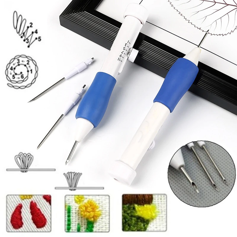 Adjustable Embroidery Punch Needle Kit Stitching Tool Set Magic