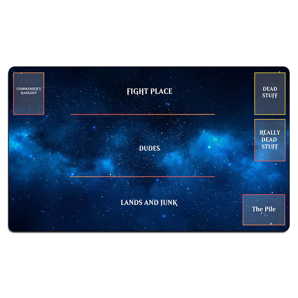 Starry Sky Background with Zones Pad 12'x24' Customizable Game Mouse Pad 60x35cm Mat for MTG Card Playmat Included A Storage Bag