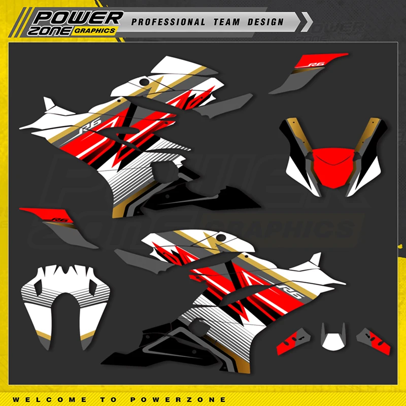 

Набор наклеек PowerZone для YAMAHA 17-21 R6 2017 2018 2019 2020 2021 R6 Motorcyc 004