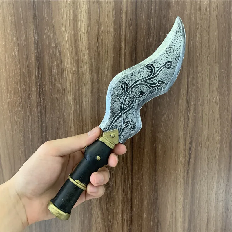 Dagger Leaves Rune Sword Prop - Cosplay Weapon for Kids Safe PU Halloween Role Play