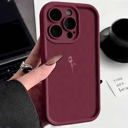 Pink Minimalist Line Design Soft Phone Case Cover - iPhone SE (2020) (1)