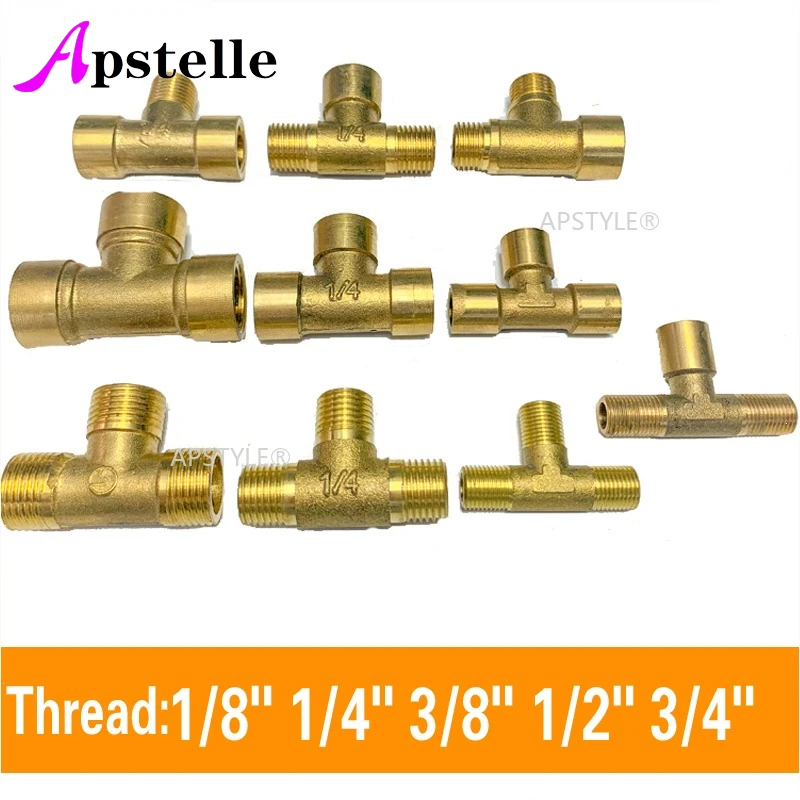 Compression 8mm Brass Tee 3 Way Junction Equal Branch Connector Copper Fitting 