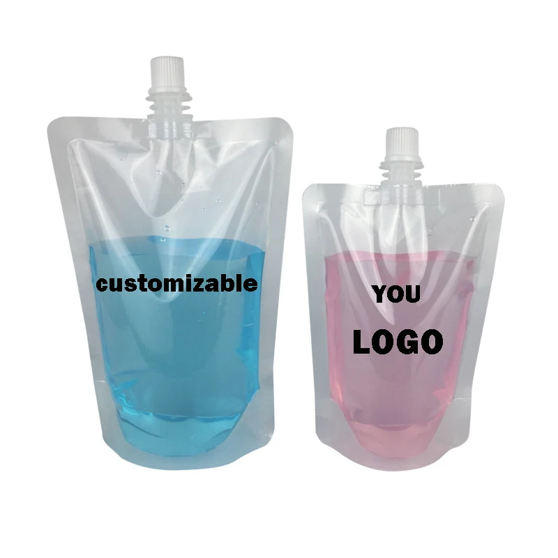 50pcs Drinking Pouches Suction Nozzle Bag Milk Tea Beverage Juice Bag