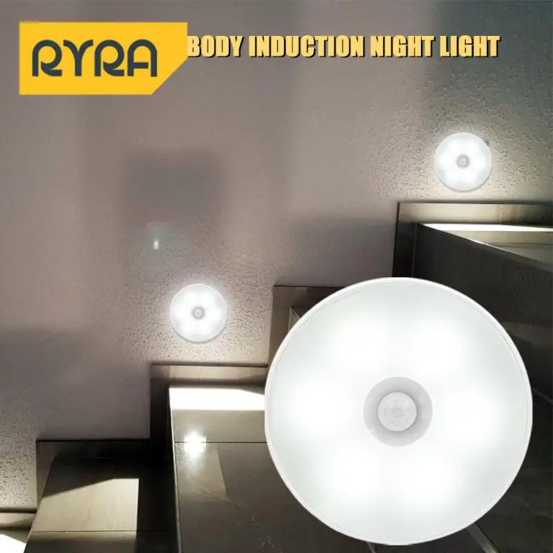 

Led Night Light Intelligent Energy-saving Usb Rechargeable Wall Lamp Cabinet Light Home Bedroom Motion Sensor